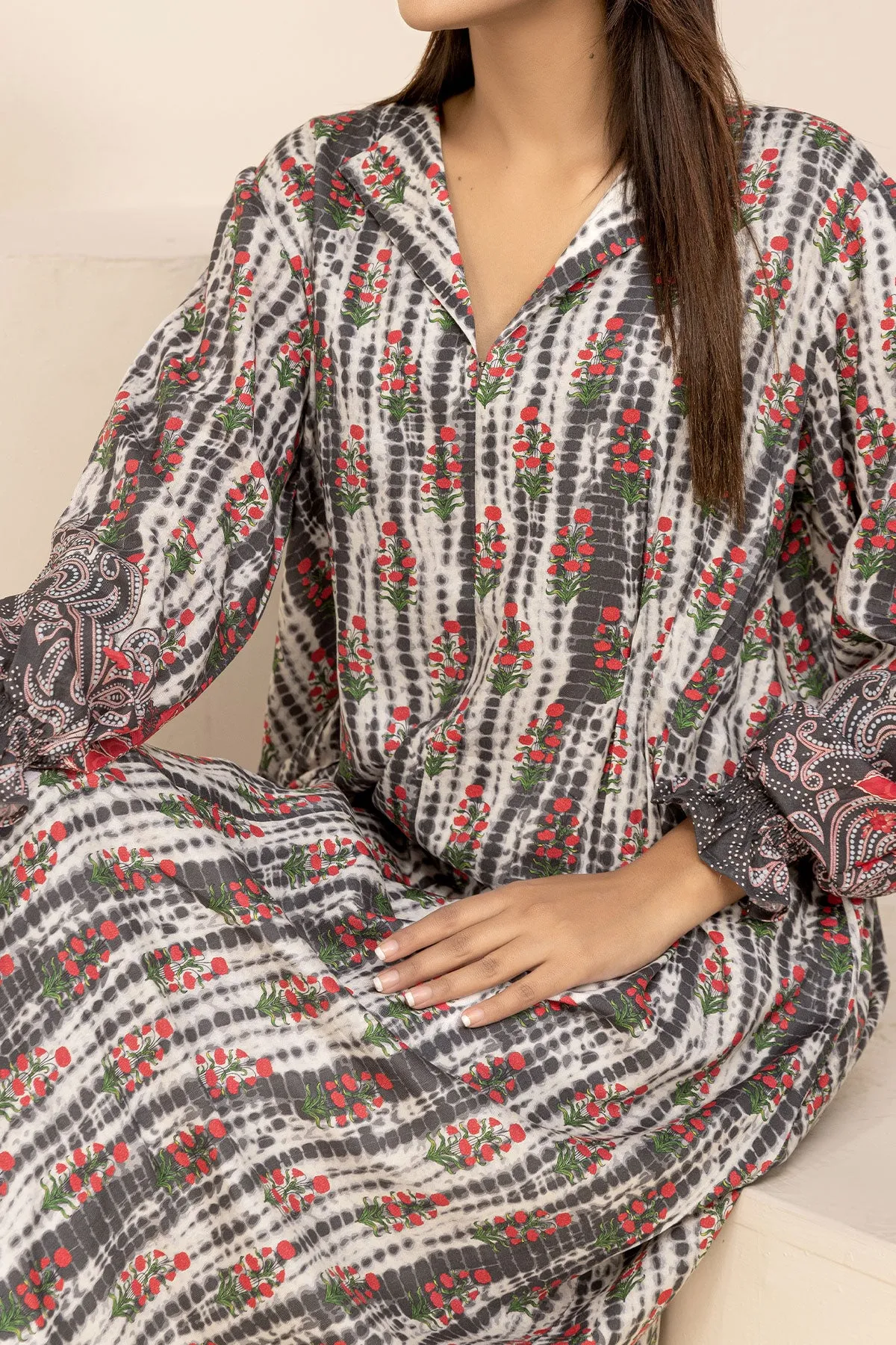 1PIECE DIGITAL PRINT LINEN KURTA  |  DPLK-82