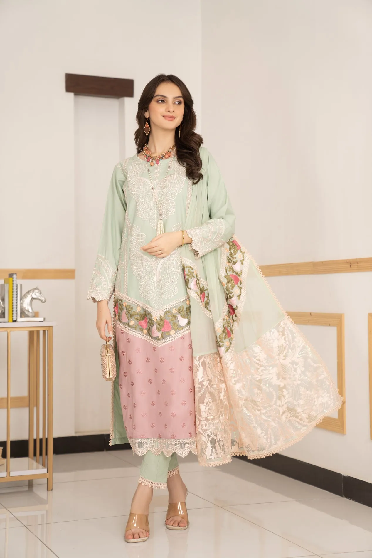 3PC READY TO WEAR LINEN DRESS 05