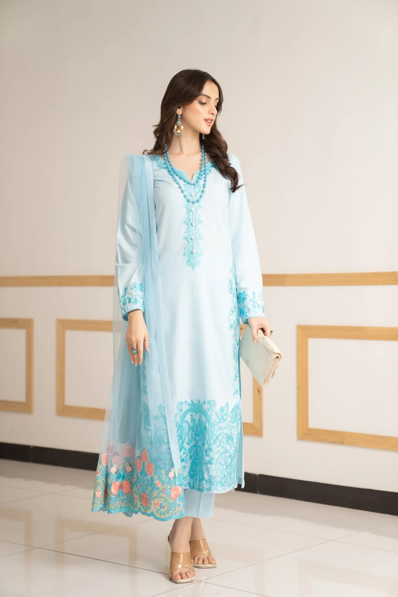 3PC READY TO WEAR LINEN DRESS 11