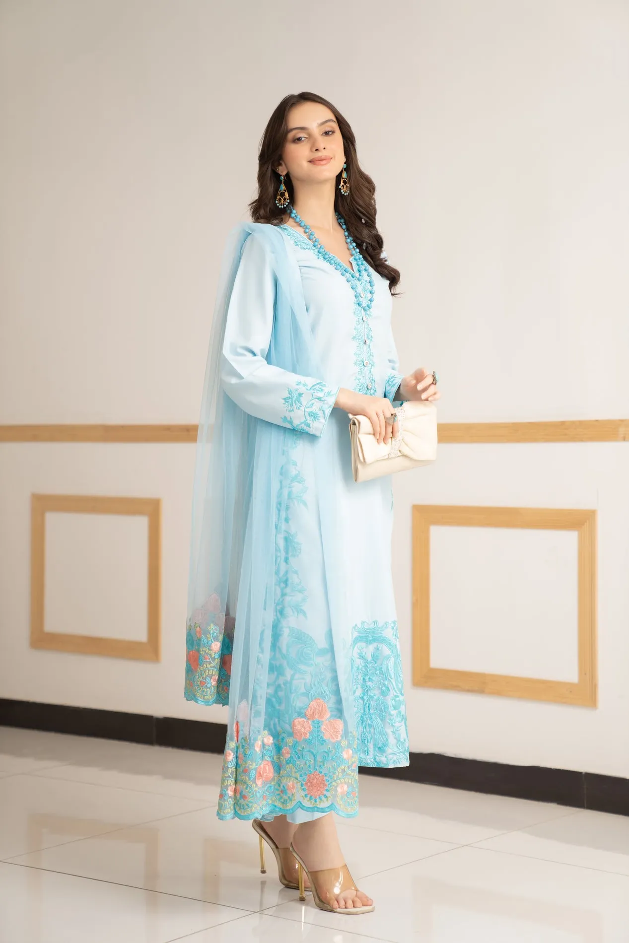 3PC READY TO WEAR LINEN DRESS 11