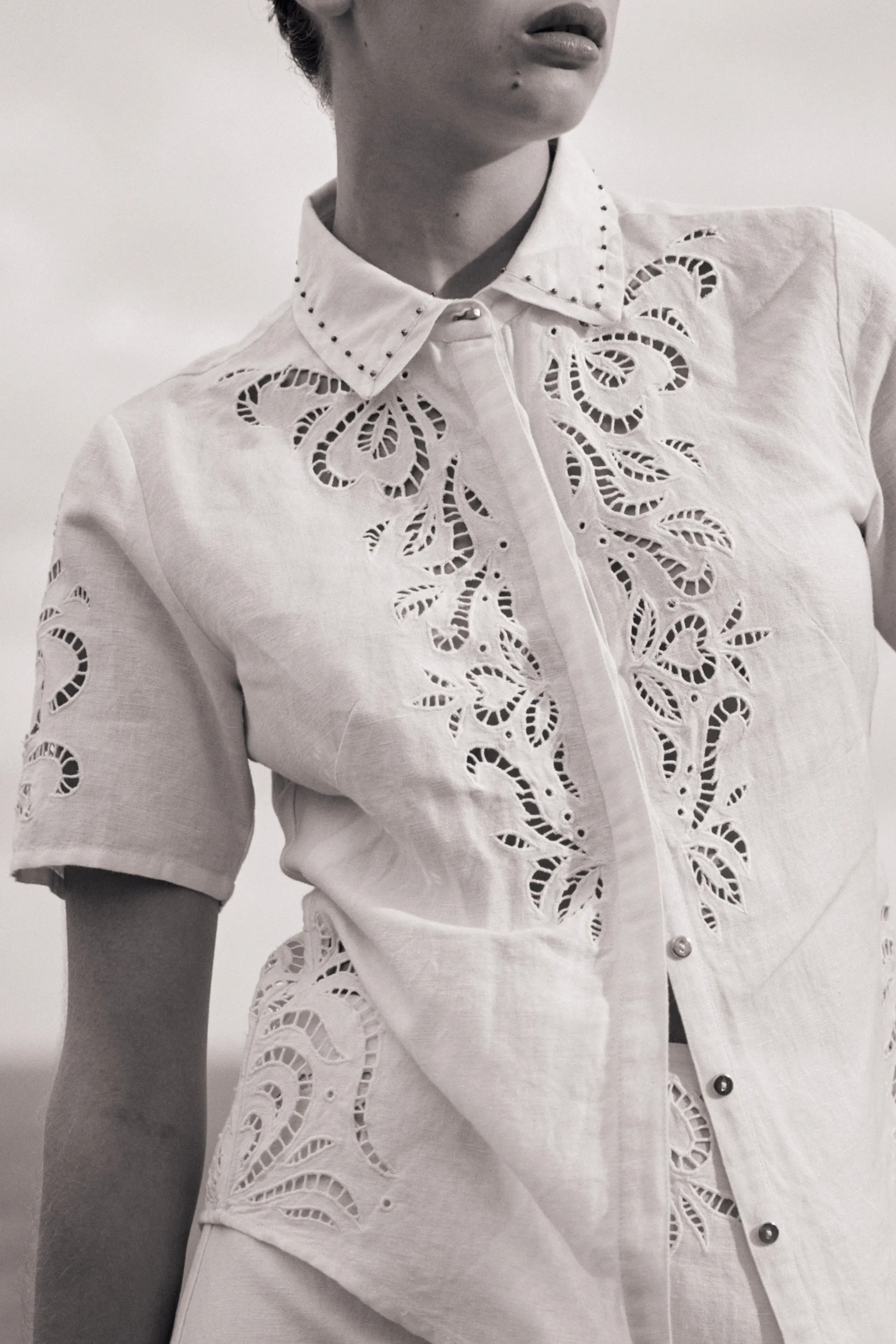 Anystos White Eyelet Shirt