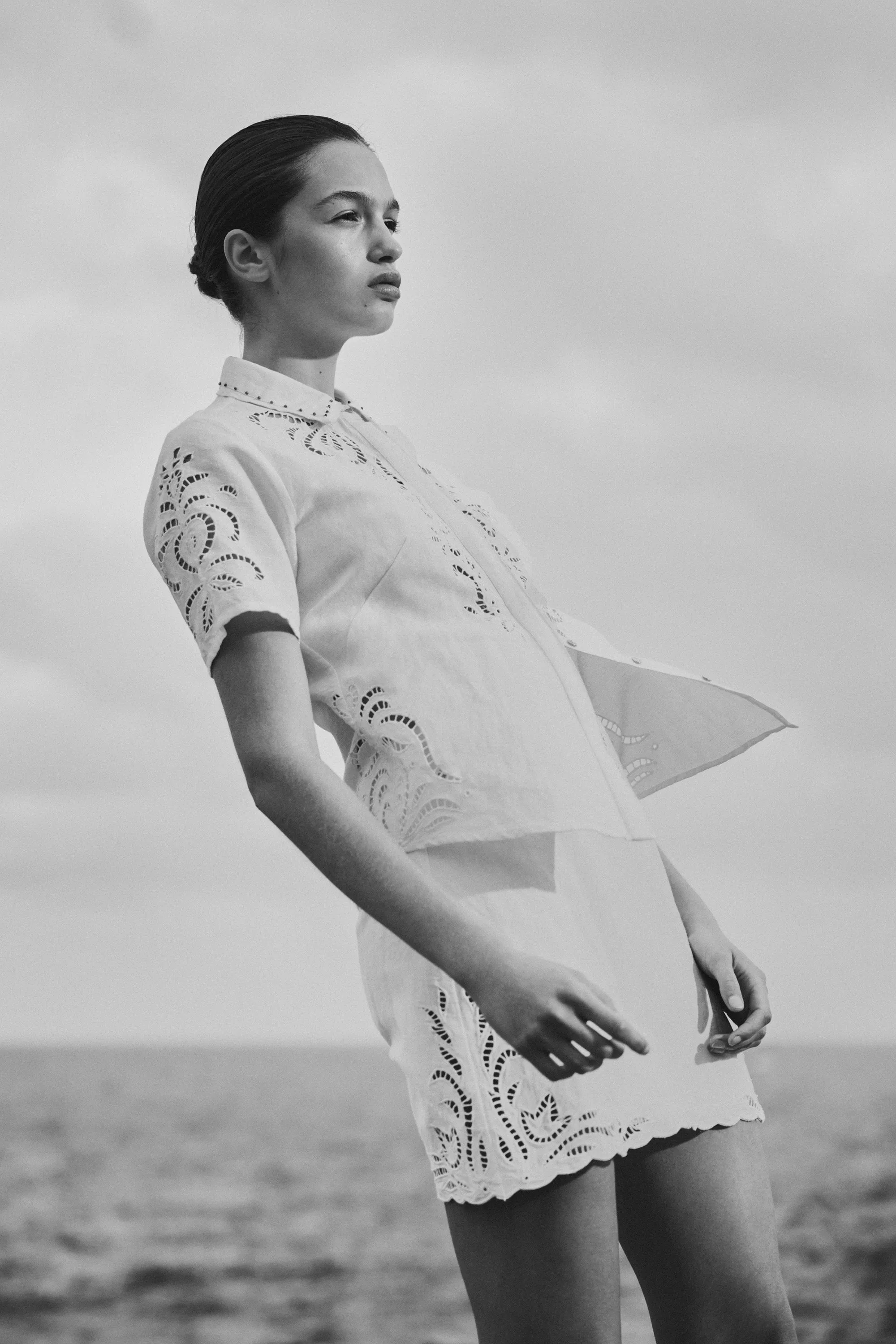 Anystos White Eyelet Shirt