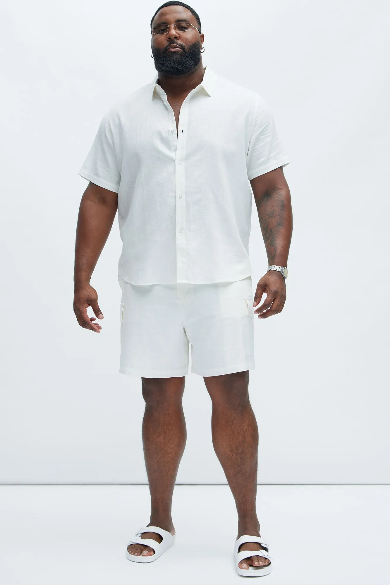 Bahamas Linen Cargo Shorts - White