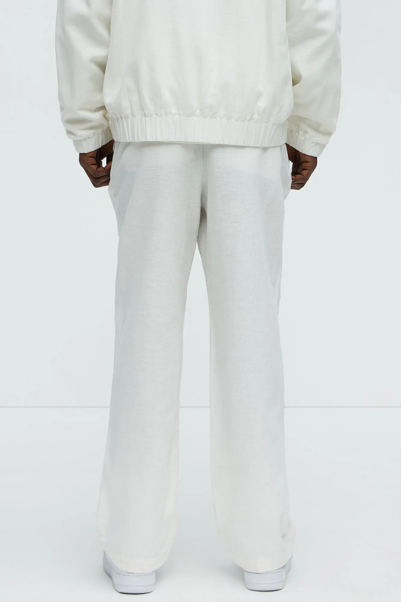 Bahamas Straight Linen Pants - White