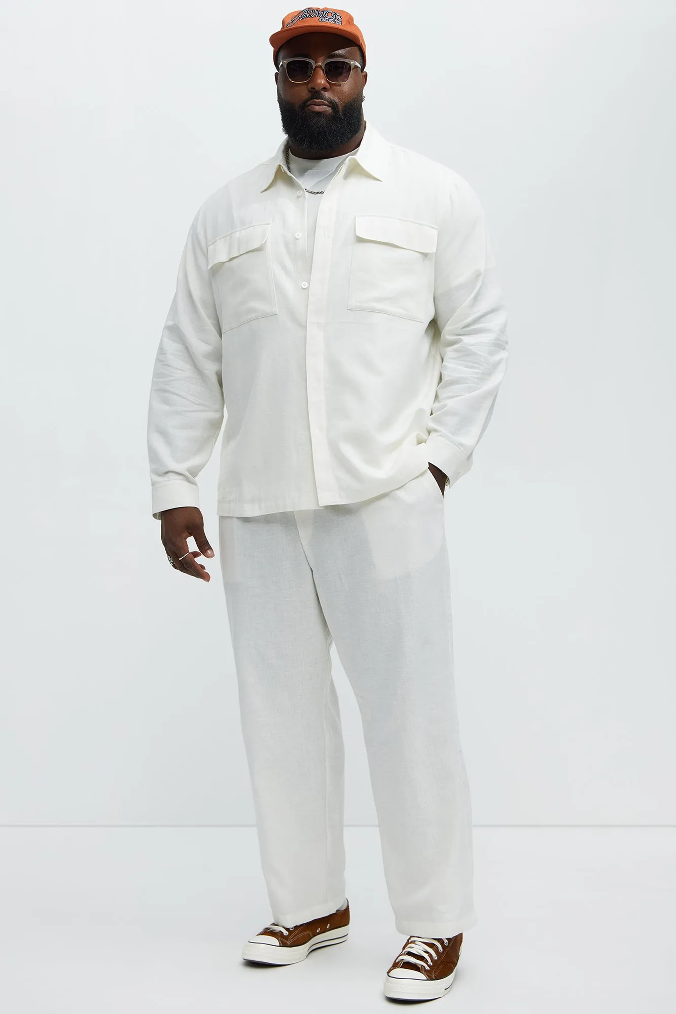 Bahamas Straight Linen Pants - White