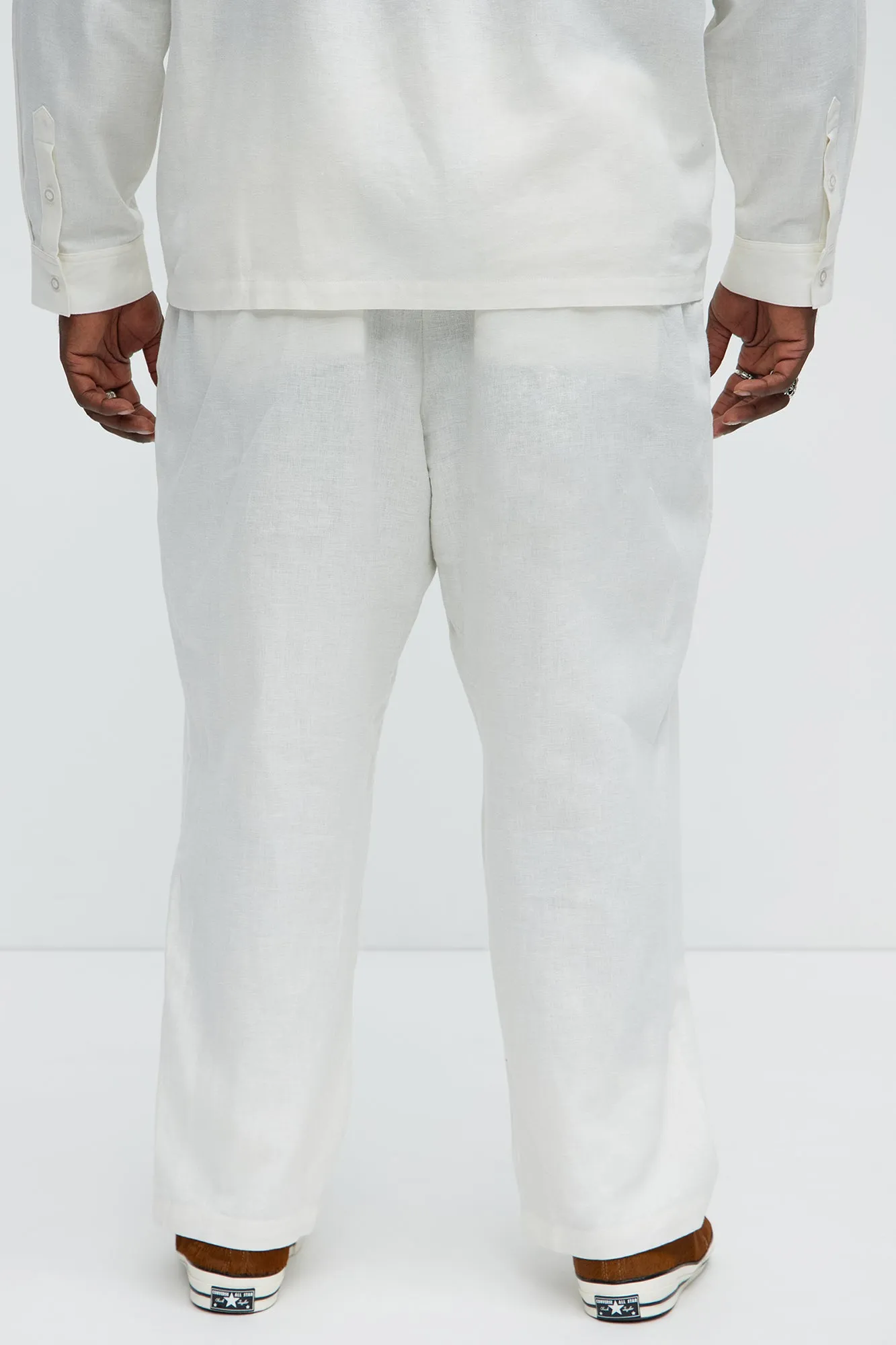 Bahamas Straight Linen Pants - White