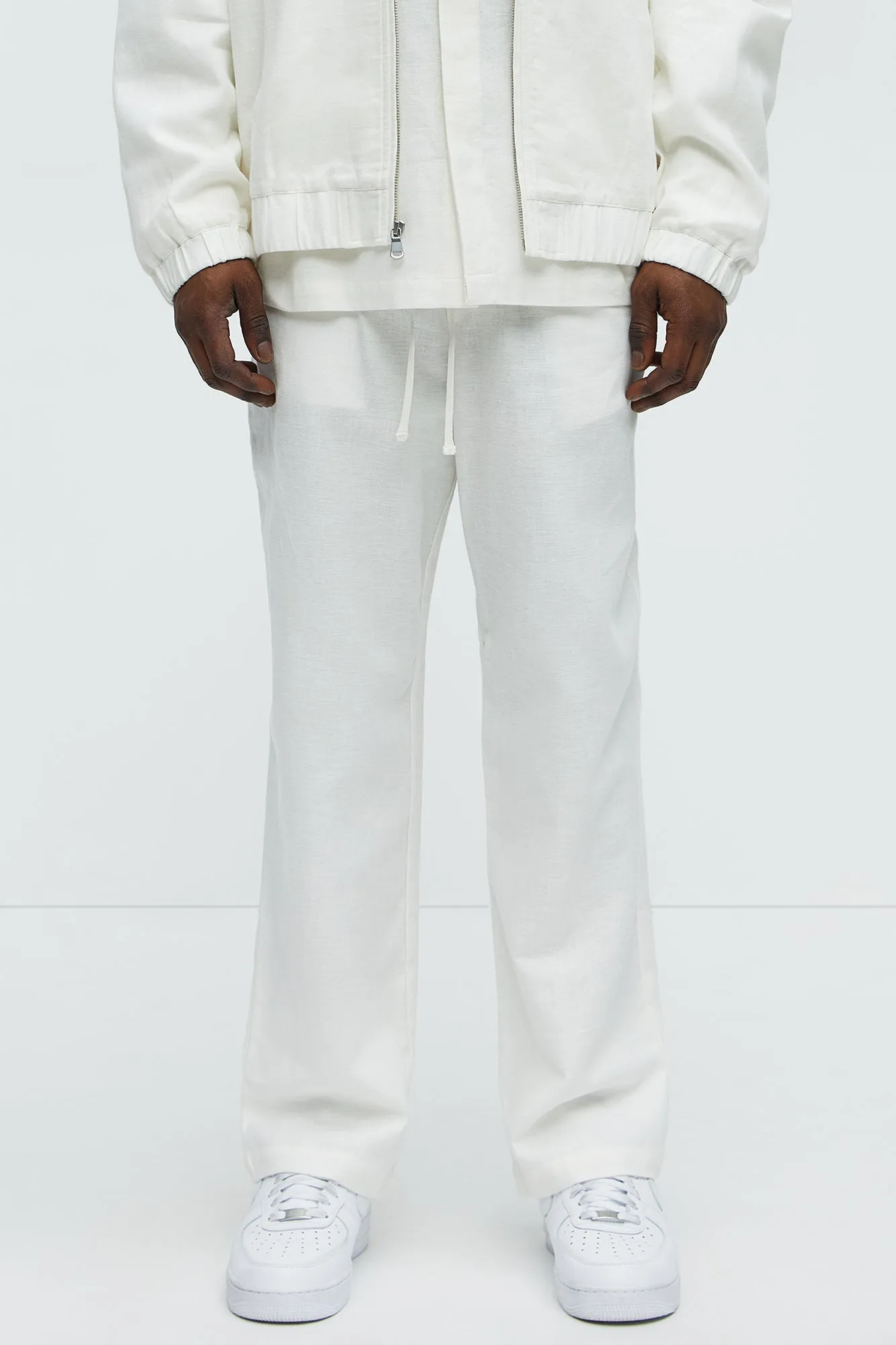 Bahamas Straight Linen Pants - White