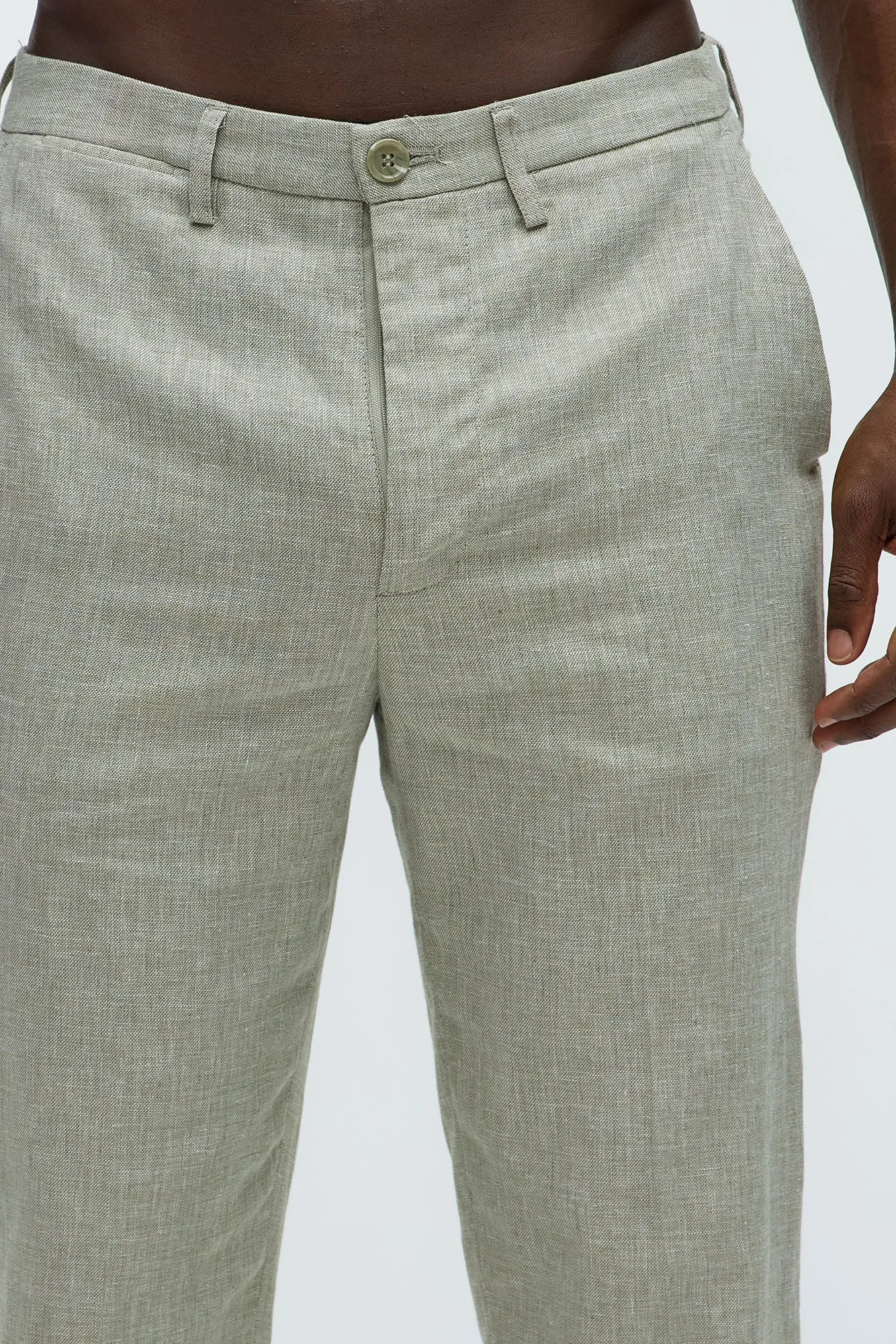 Bahamas Straight Linen Trousers - Green
