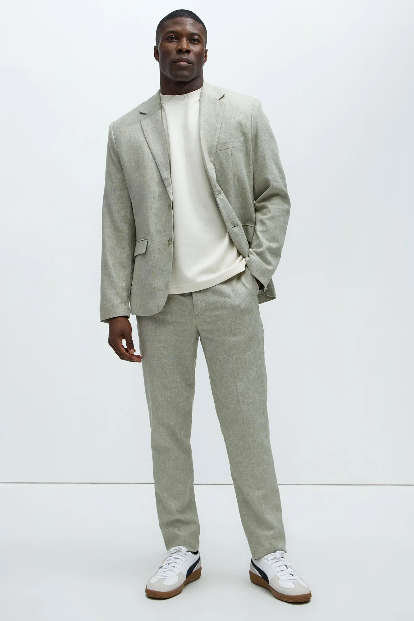 Bahamas Straight Linen Trousers - Green