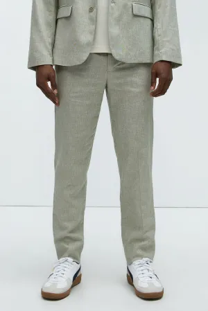 Bahamas Straight Linen Trousers - Green