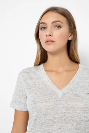 Dalton linen T-shirt | Marled Grey