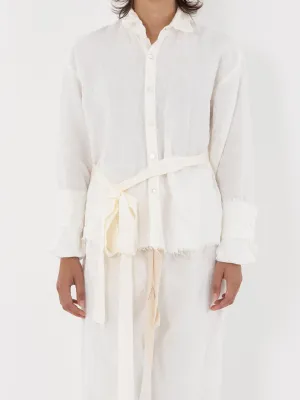 Elena Dawson Shirt, White Linen