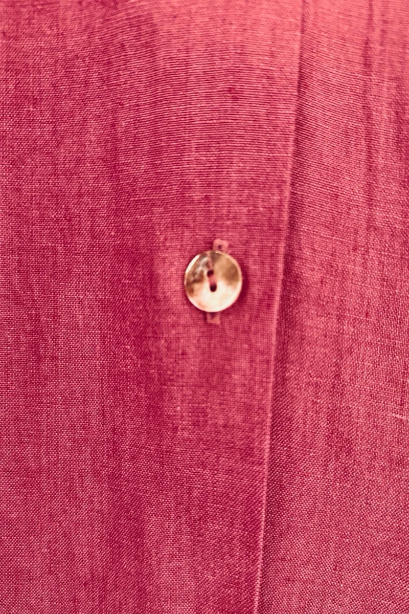 F-THE TARA OVERSIZED SHIRT IN RASPBERRY IRISH LINEN
