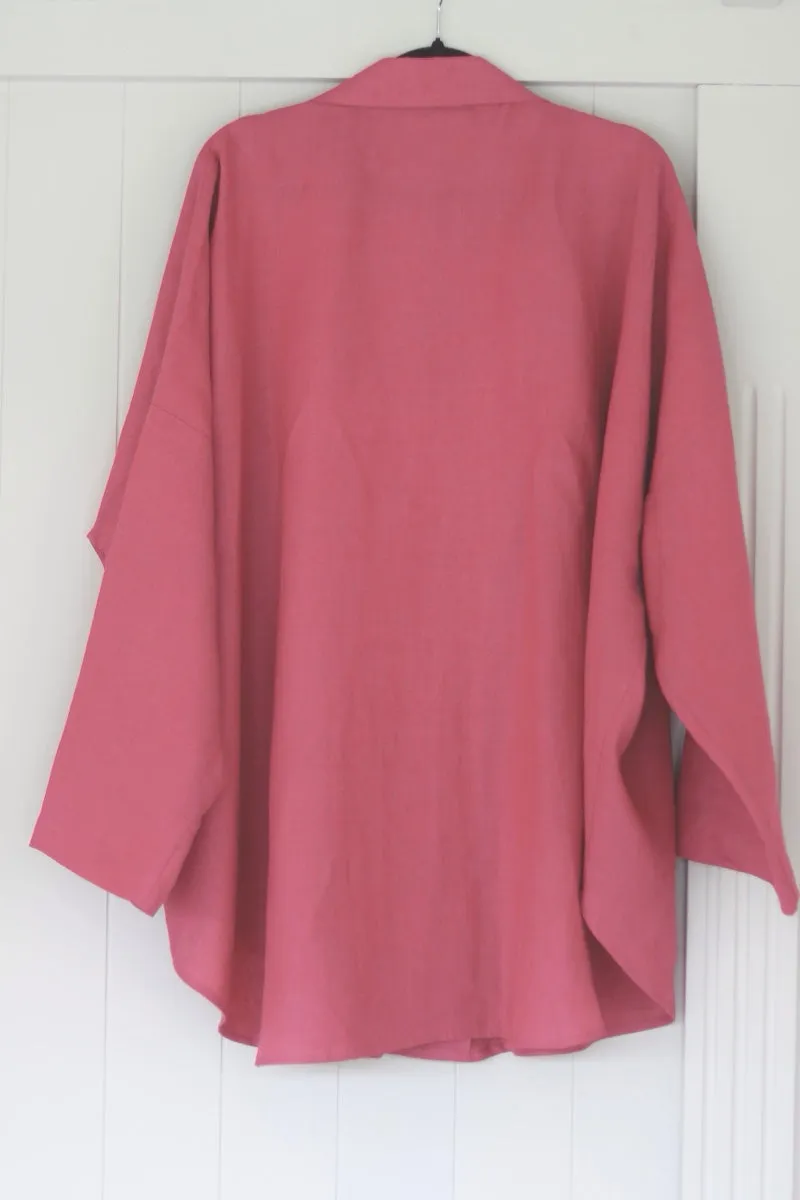 F-THE TARA OVERSIZED SHIRT IN RASPBERRY IRISH LINEN