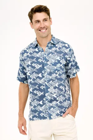 Irie Linen Shirt - Skipper Blue Fish