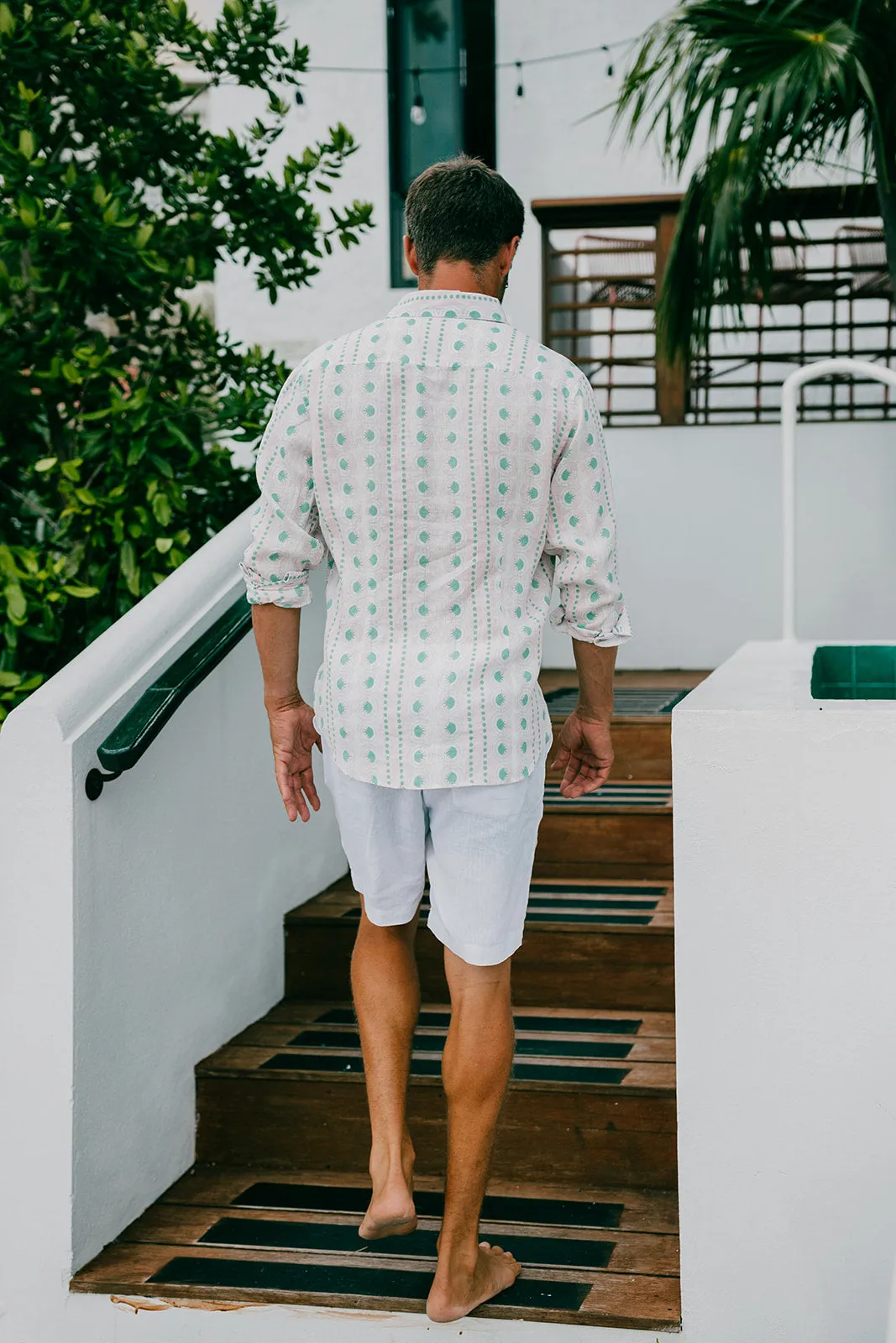 Jeremy Linen Shirt - Pink Pineapple