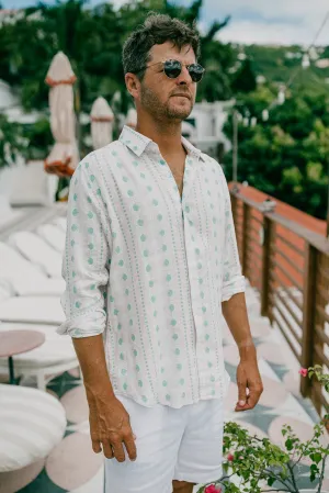 Jeremy Linen Shirt - Pink Pineapple