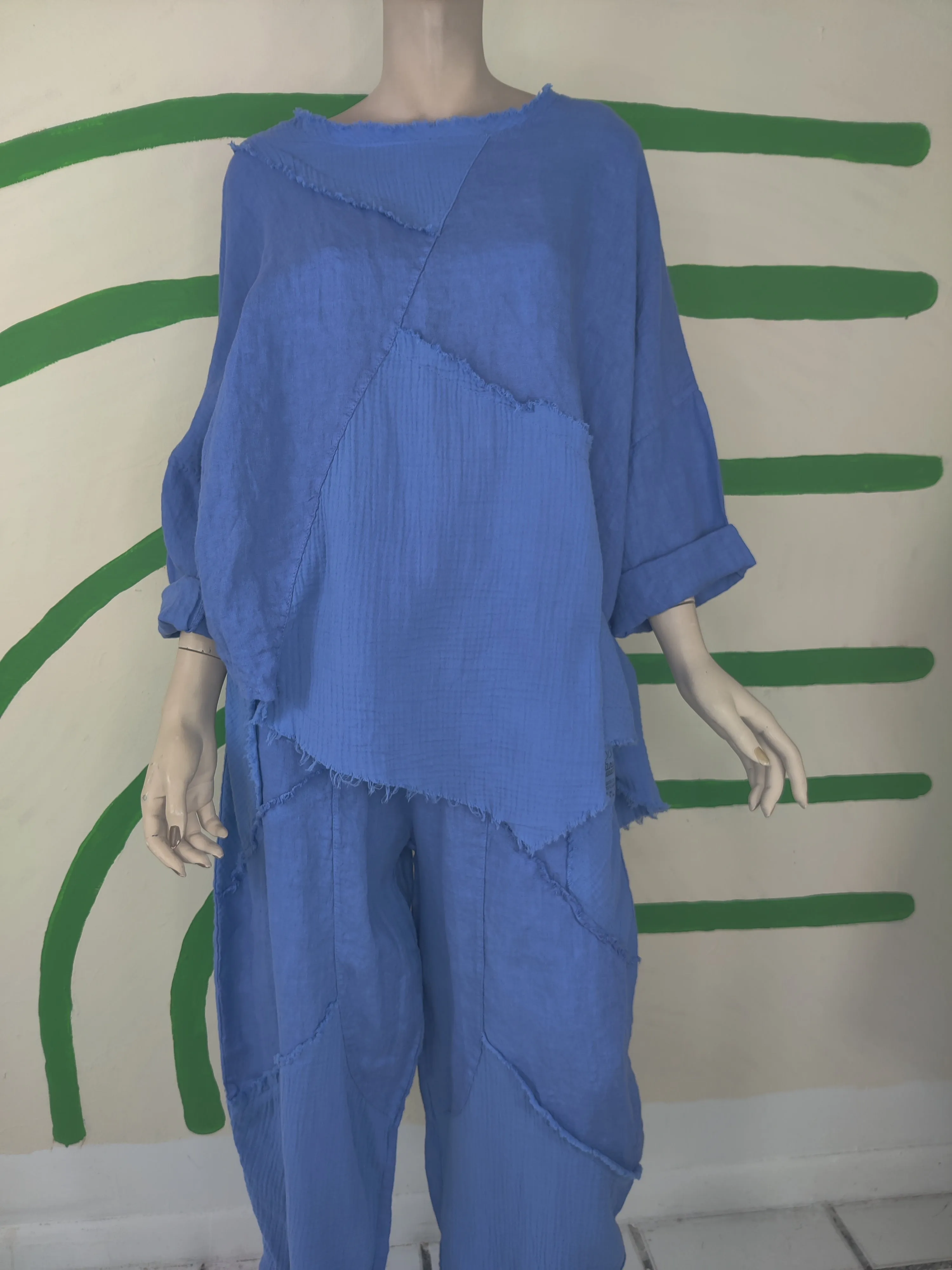 Linen with Cotton Patch Blouse
