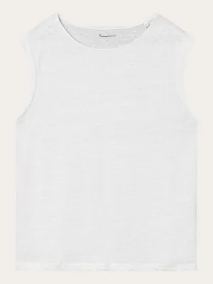 Loose fold up linen t-shirt - Bright White
