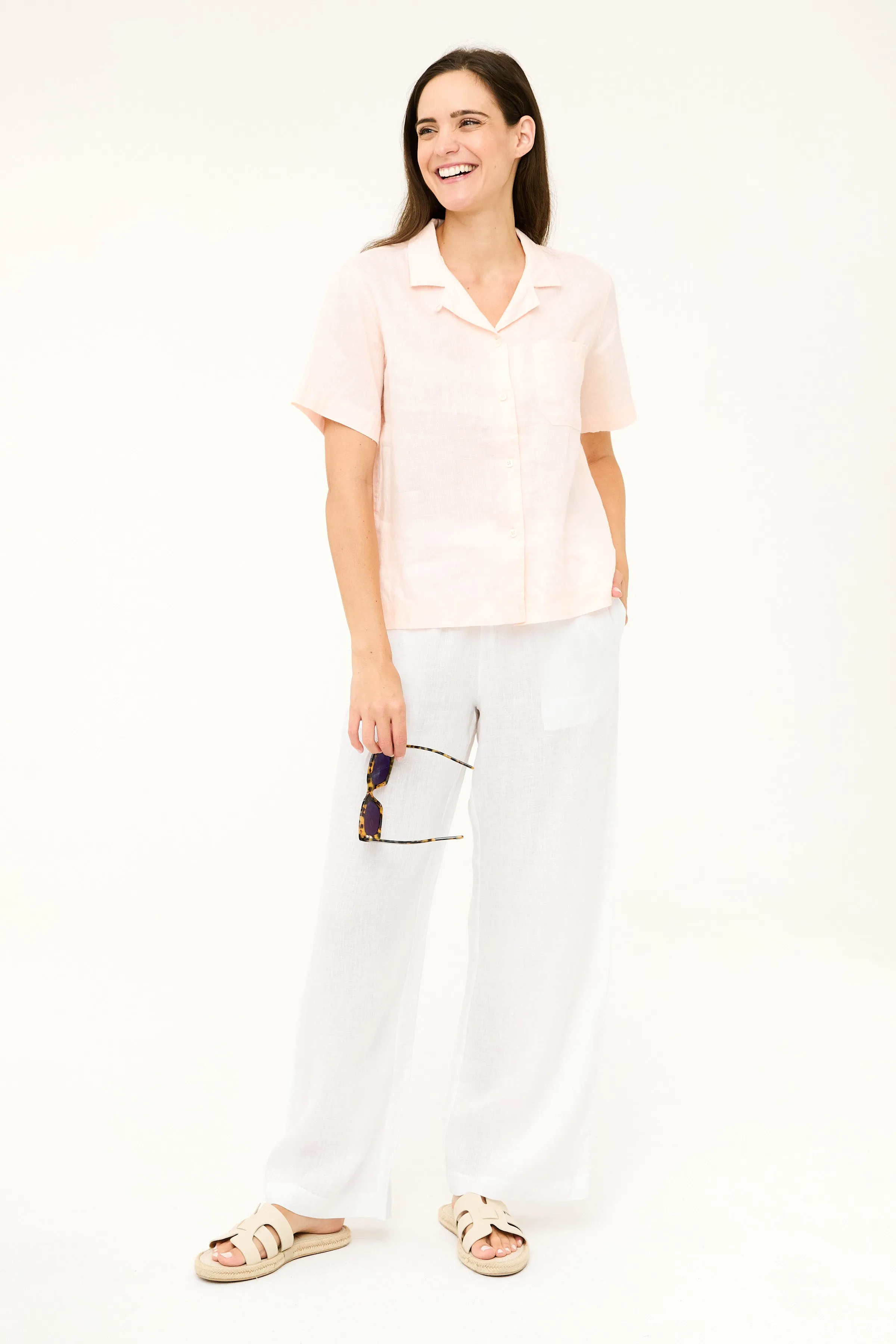 Maddie Camp Shirt - Barely Pink