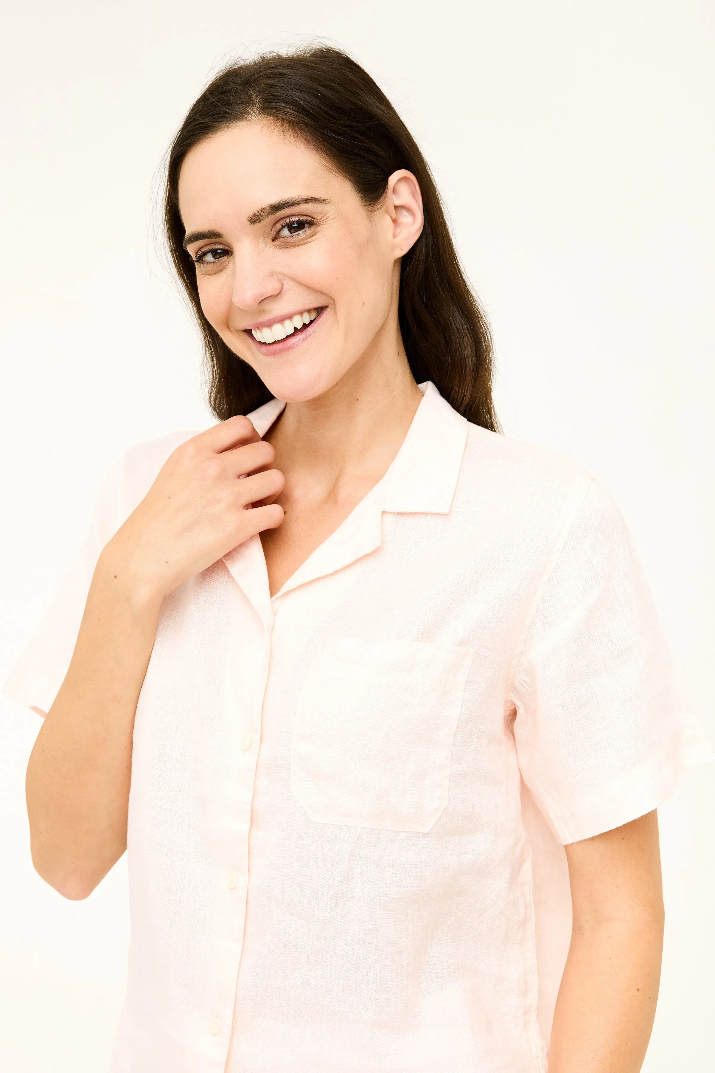 Maddie Camp Shirt - Barely Pink
