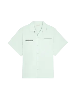 Mens DNA Linen Camp Collar Shirt—opal green