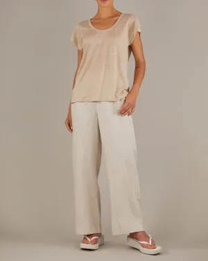 Newport Linen Jersey Tee - Beige