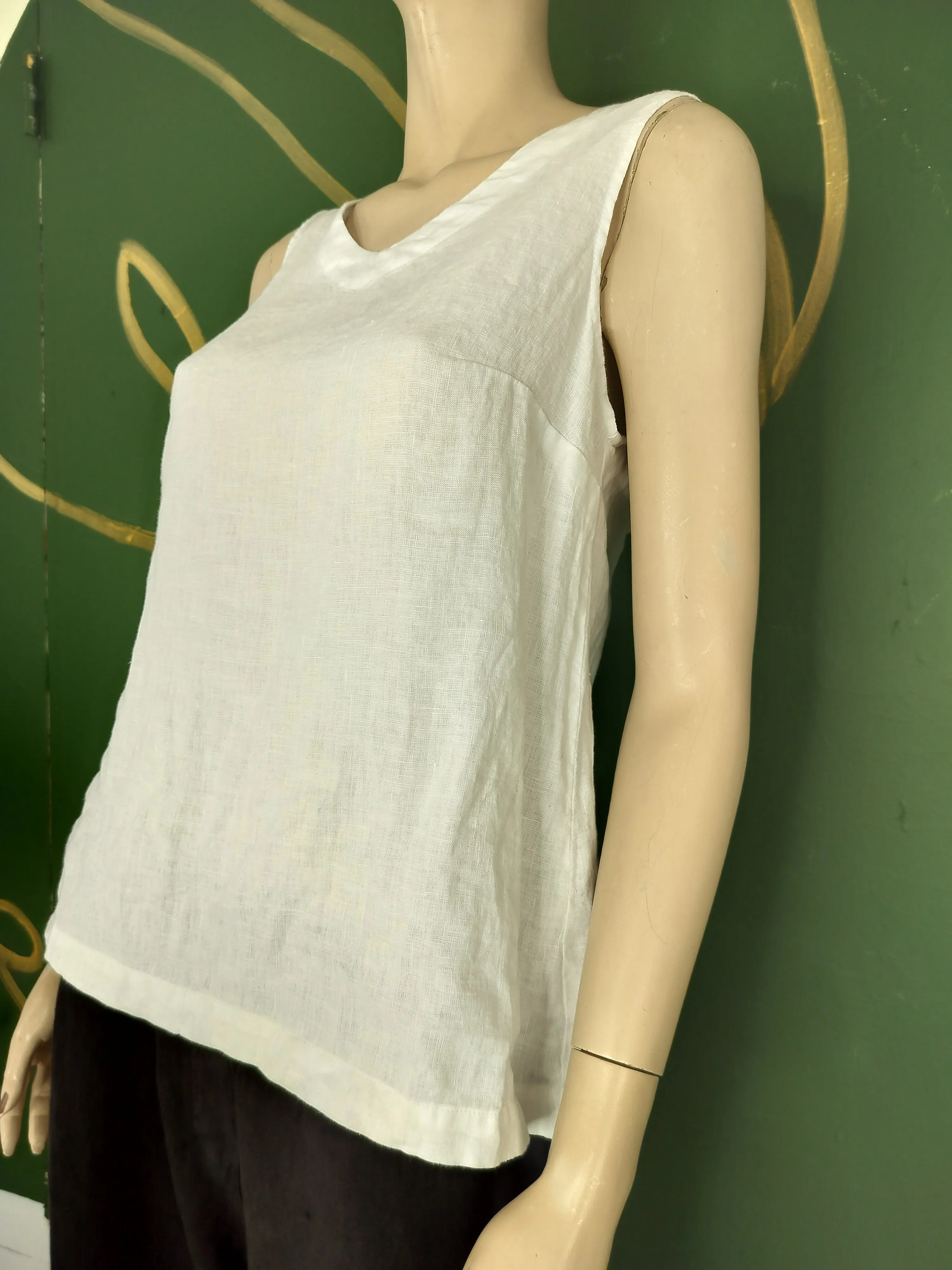 White V Neck Tank