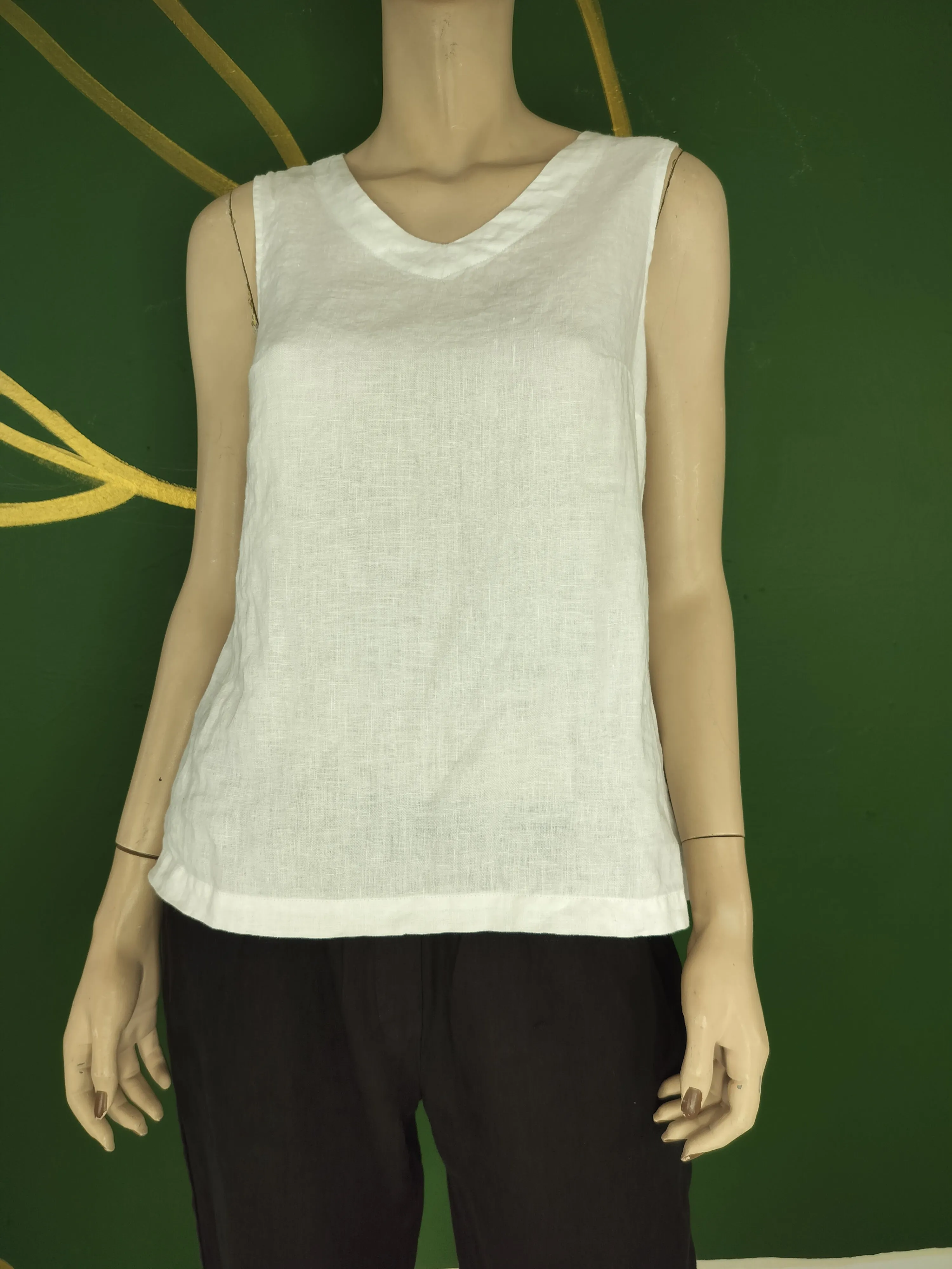 White V Neck Tank
