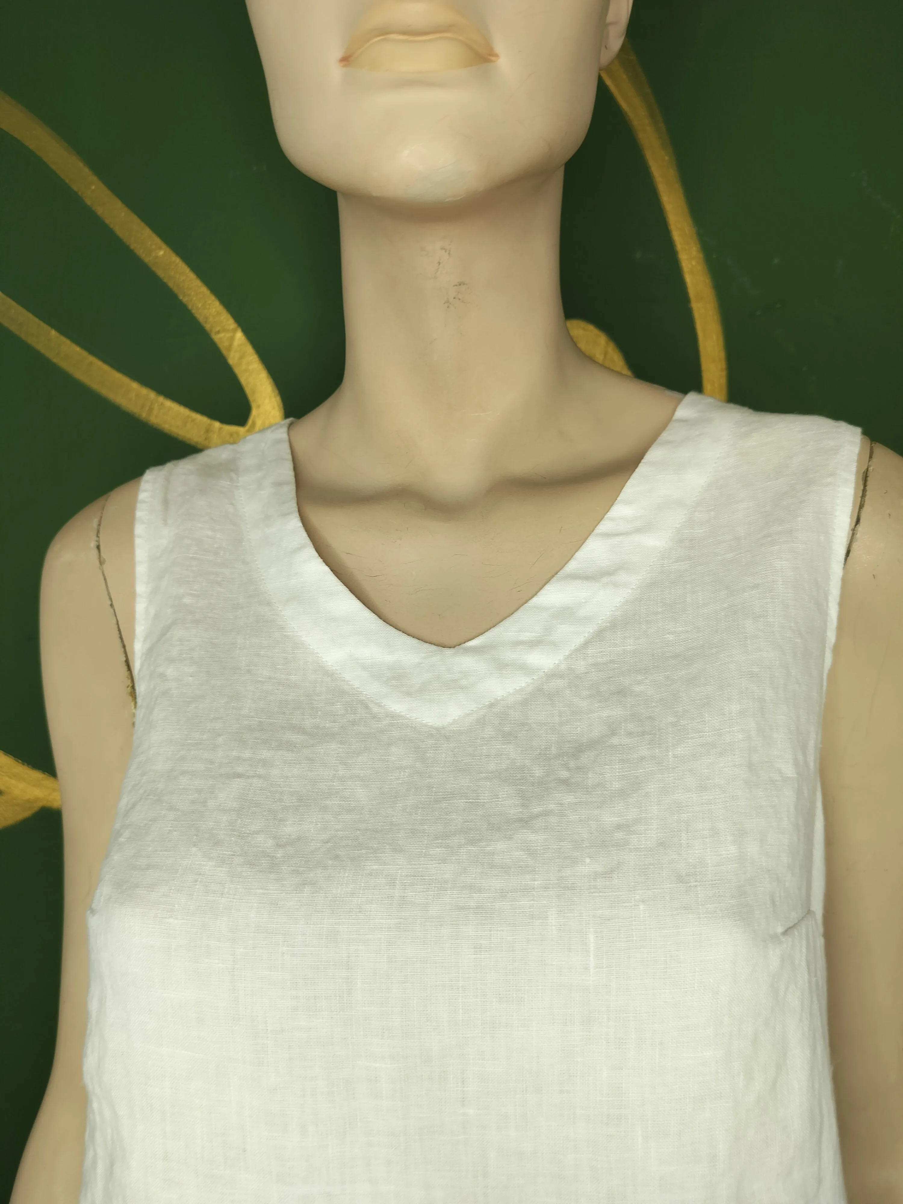 White V Neck Tank